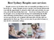 Personal care, respite care, meal preparation services.