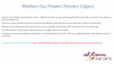 Mothers Day Flowers Delivery Calgary