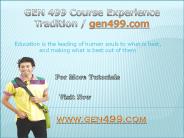 GEN 499 Course Experience Tradition / gen499.com