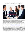 How to Choose Best Conference Call Services PowerPoint PPT Presentation
