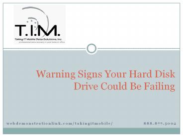 Warning Signs Your Hard Disk Drive Could Be Failing.