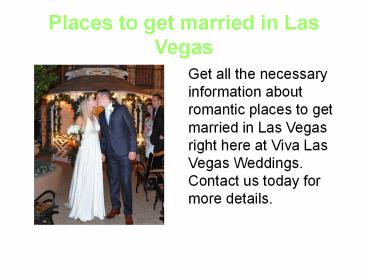 Places to get married in Las Vegas