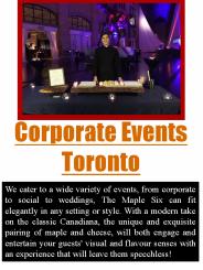 Corporate Events Toronto