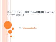 How to Check Bhagyanidhi Lottery Result