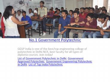 No.1 Government Polytechnic