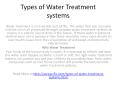 Types of Water Treatment systems PowerPoint PPT Presentation