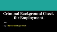 #1 Rated Criminal Background Checks for Employment