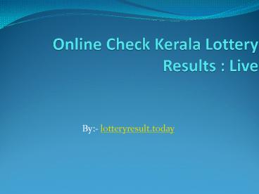 Kerala Lottery Win (W-407) Results Today
