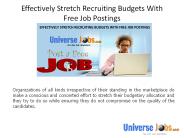 Effectively Stretch Recruiting Budgets With Free Job Postings