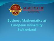 Business Mathematics at European University Switzerland