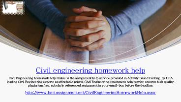 Civil engineering homework help in USA
