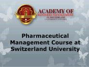 Pharmaceutical Management Course at Switzerland University