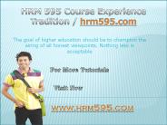 HRM 595 Course Experience Tradition / hrm595.com