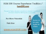 HUM 205 Course Experience Tradition / hum205.com