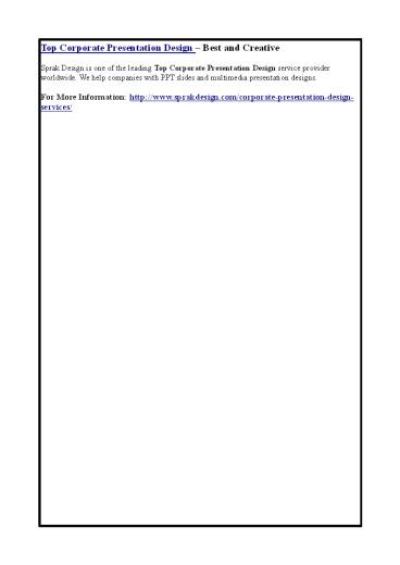 Top Corporate Presentation Design