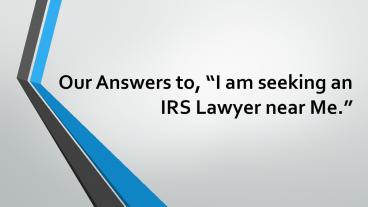 IRS Lawyer Near Me