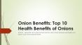 Onion benefits top 10 health benefits of onions PowerPoint PPT Presentation