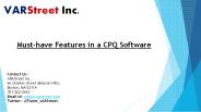 Must-have Features in a CPQ Software