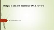 Ridgid cordless hammer drill review