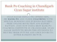 Bank Po Coaching in Chandigarh