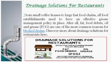 Drainage Solutions For Restaurants