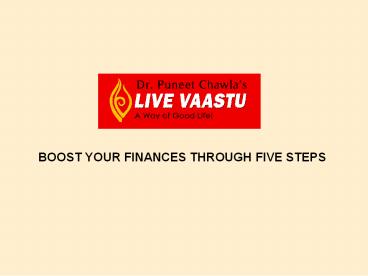 boost your finances through five steps
