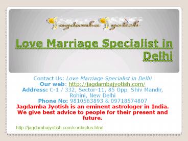 Love Marriage Specialist in Delhi-Astrology
