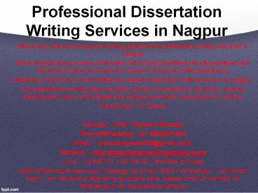 Professional Dissertation Writing Services in Nagpur