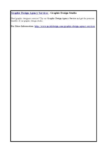 Graphic Design Agency Services - Graphic Design Studio