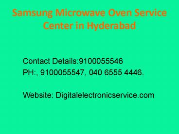 Samsung Microwave Oven Service Center in Hyderabad