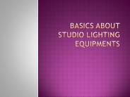 Basic Information about Studio Lighting Equipments