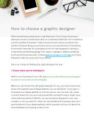 How to choose a graphic designer