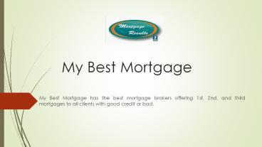 Calgary Mortgage Brokers - My Best Mortgage