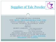 Supplier of Talc Powder-Ultimate Quality