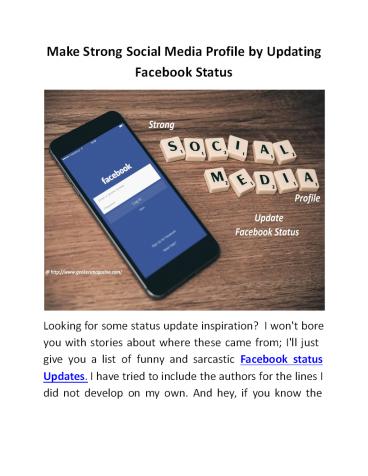Make Strong Social Media Profile by Updating Facebook Status