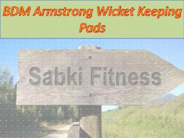 BDM Armstrong Wicket Keeping Pads - Sabkifitness.com