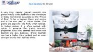 Rice Varieties - Kohinoor