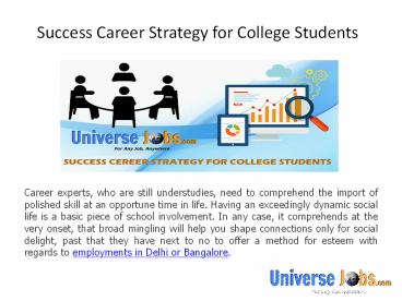 Success Career Strategy for College Students