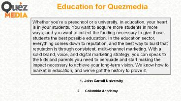 Cleveland Web Design | Quez Media Marketing