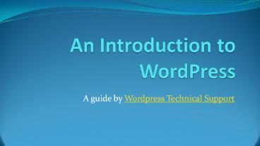 WordPress Technical Helpline