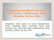 TopAssignmentReviews.com – A Genuine Assignment Help Website Review Site