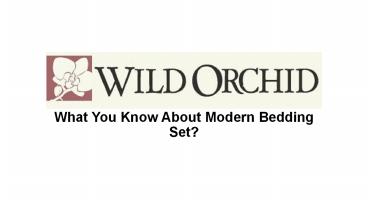 What You Know About Modern Bedding Set?