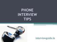 Phone Interview Question Tips- Interview Guide