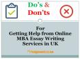 Do’s and Don’ts for Getting Help from Online MBA Essay Writing Services in UK