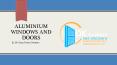 Aluminium Windows and Doors PowerPoint PPT Presentation