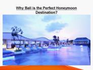 Why Bali is the Perfect Honeymoon Destination?