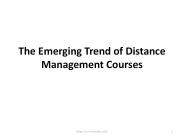 The Emerging Trend of Distance Management Courses