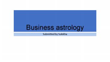 Business Astrology in new jersey