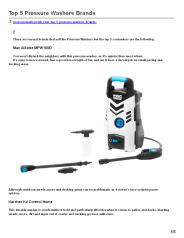 Top 5 pressure washer brands