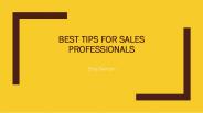 Erica Bantum - Best tips for sales professionals
